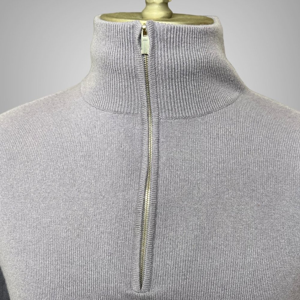 Hermes Long Sleeve 100% Cashmere Mens Quarter Zip Trucker's Sweater EU Size M - Picture 10 of 14